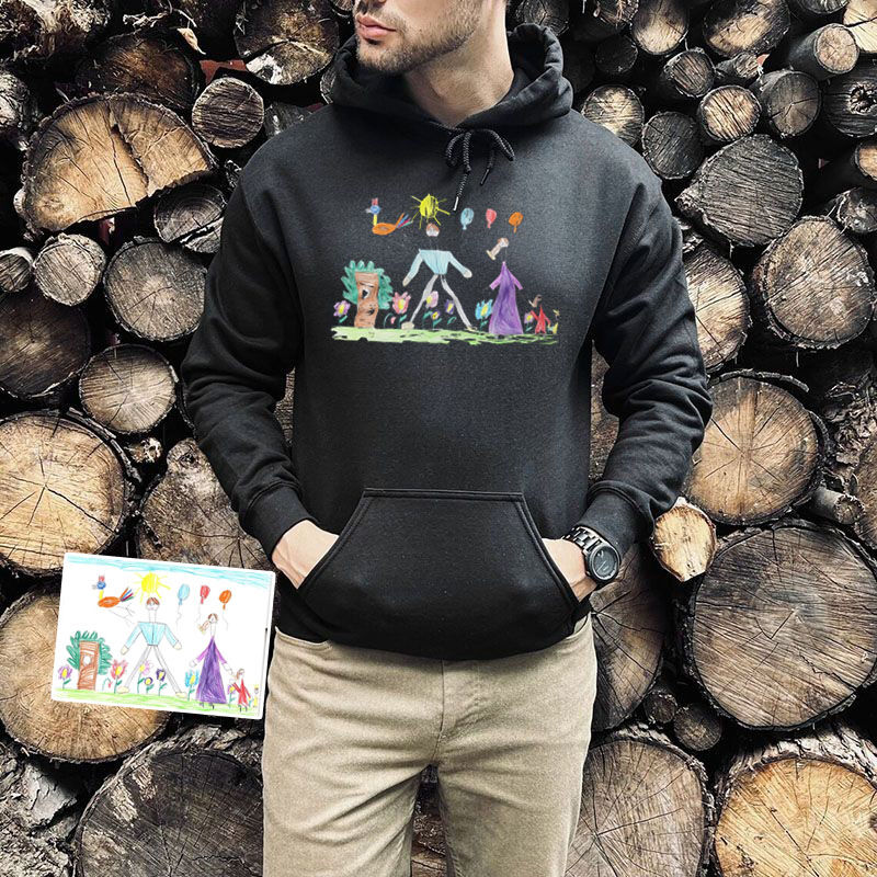 Personalized Hoodie with Custom Kids Drawing Picture Perfect Gift