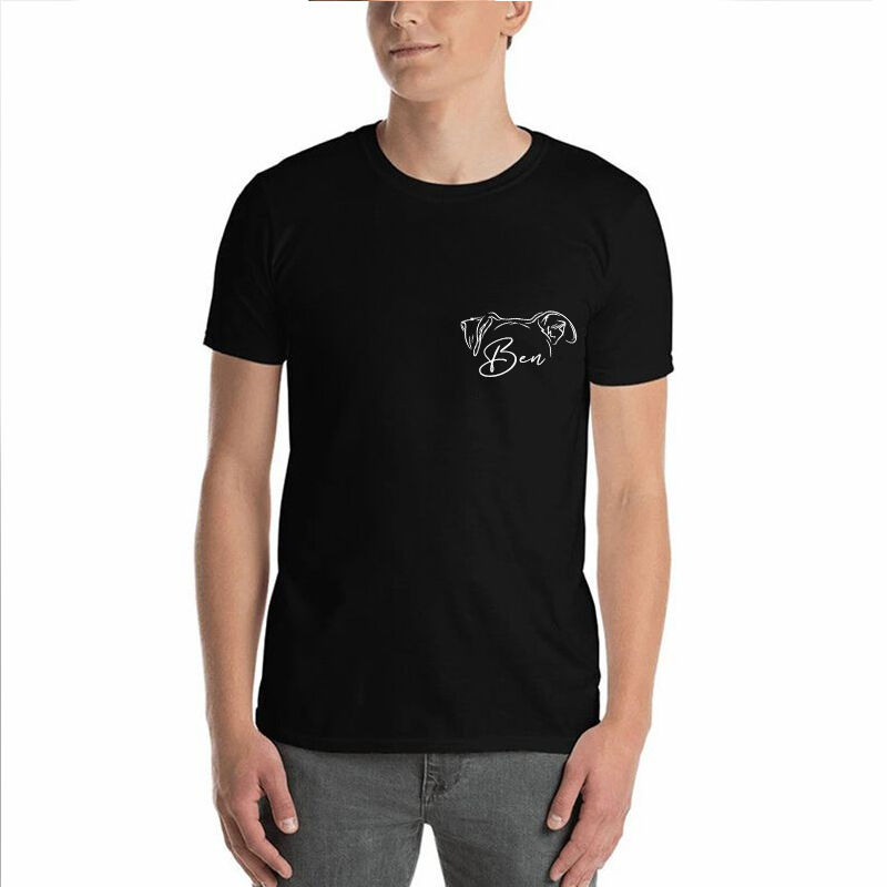 Camiseta Personalizada con Contorno de Oreja de Mascota y Nombre Regalo Atractivo para Amante de las Mascotas