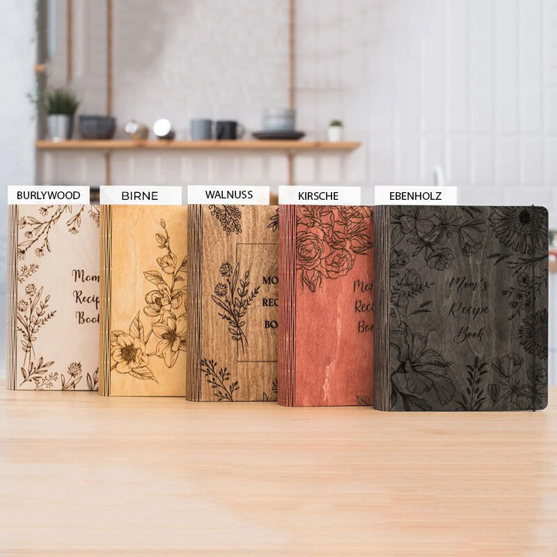 Personalisiertes Rezeptbuch Custom Varied Ingredients Cover Design Geschenk für Mutter