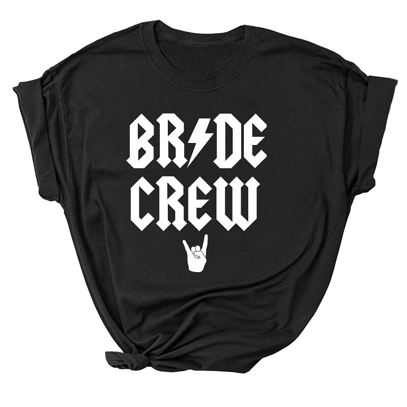 Personalized T-shirt Heavy Metal Bride Rock Design Creative Gift for Cool Bridal Party