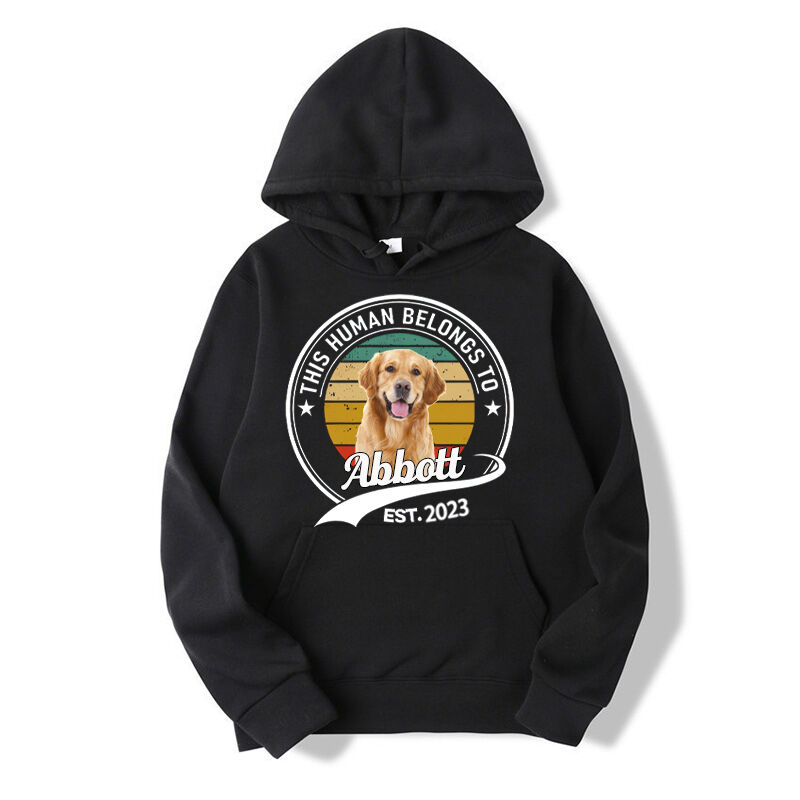 Personalized Hoodie This Human Belongs To Colorful Pet Photo Design Great Gift for Pet Lovers