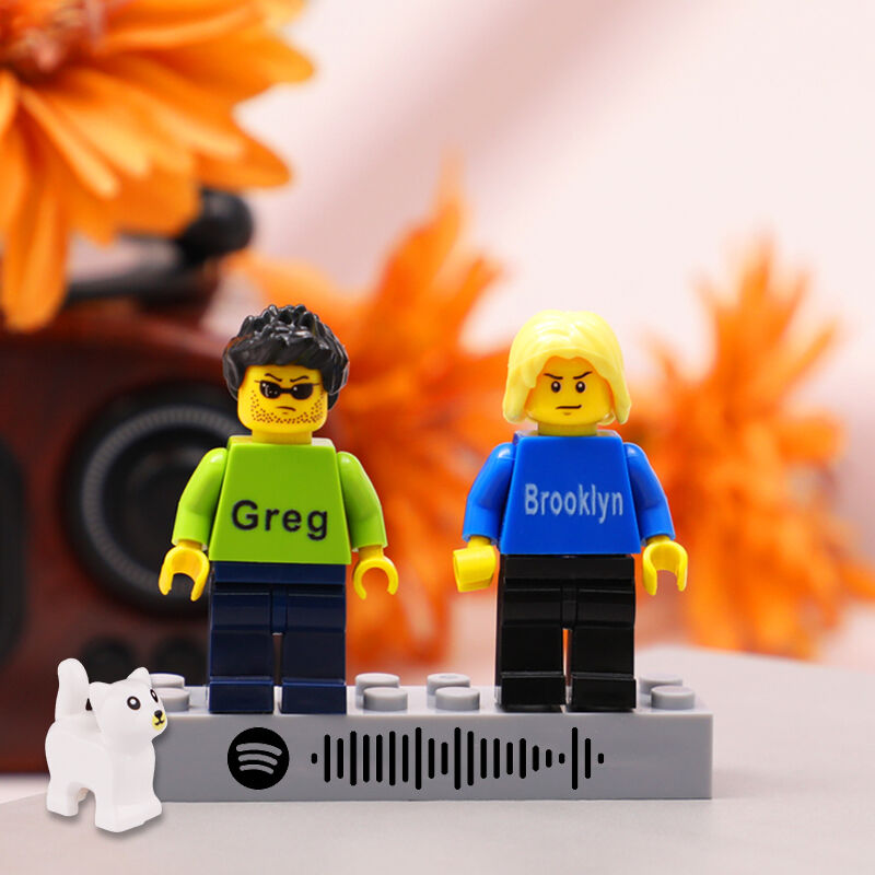Personlig minifigur av byggklossar Personlig Spotify-present på alla hjärtans dag till honom
