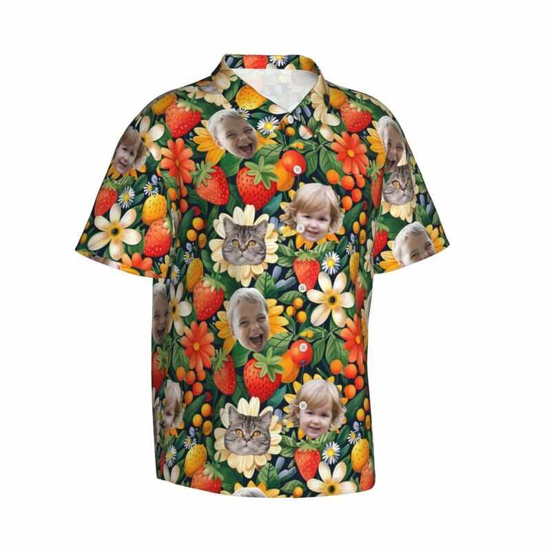 Camisa Cara Personalizada Fotos Personalizadas Unisex Camisa Hawaiana Regalo para los amantes de las mascotas