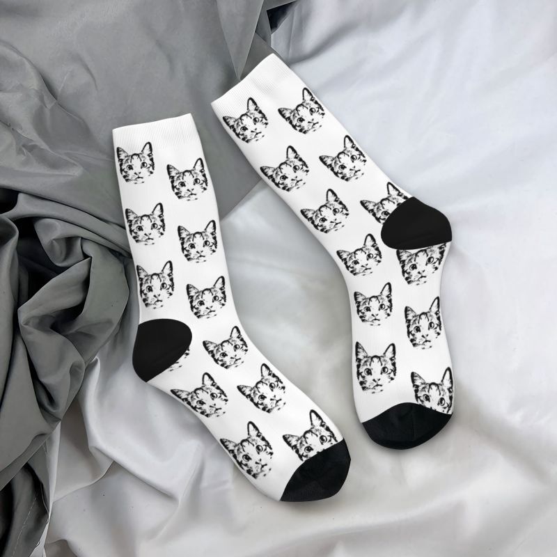 Chaussettes personnalisées pour animaux de compagnie, style croquis, cadeau minimaliste pour les propriétaires d'animaux de compagnie