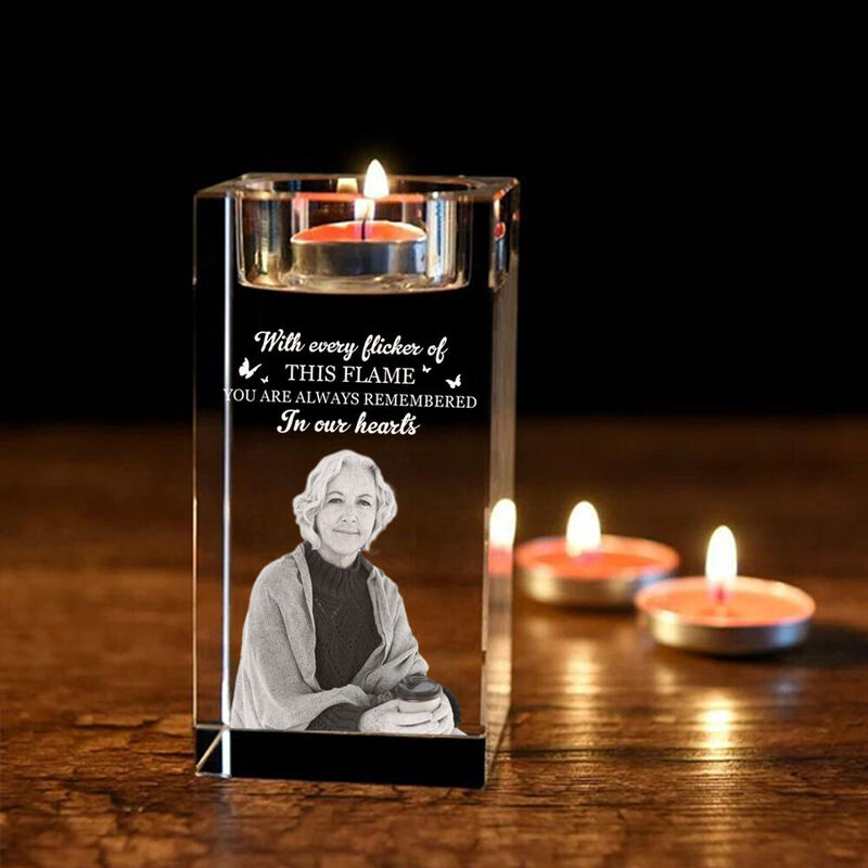 Custom Crystal Kandelaar Upload Foto Herdenkingscadeau voor Kerstmis