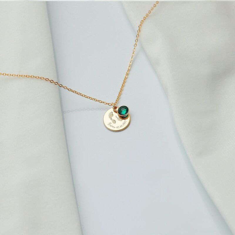 Personalized Birthstone Foot Necklace Cute Gift for Mom