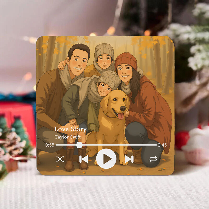 Personalized Picture Music Fridge Magnet Cute Present for Family