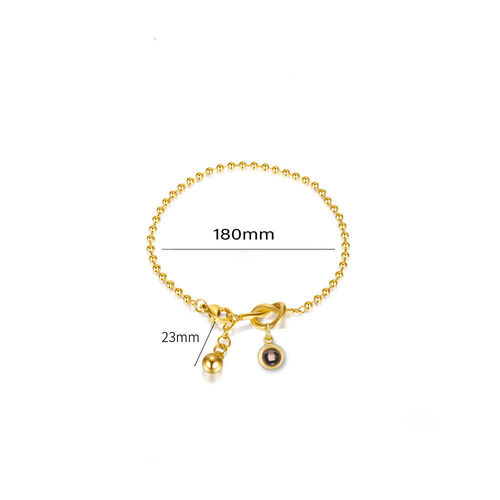 Personalized Photo Projection Bracelet with Round Bead Stylish Present for Important Person