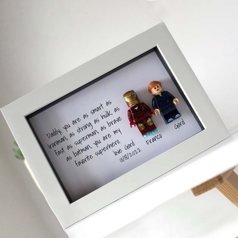 "Daddy, You Are as Smart as Iron Man" Personalised Family Superhero Frame