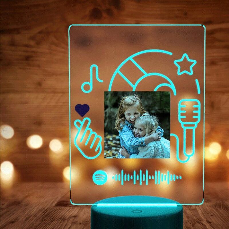 Custom Spotify Plaque Song and Photo Lamp for Kids With 7 Colors