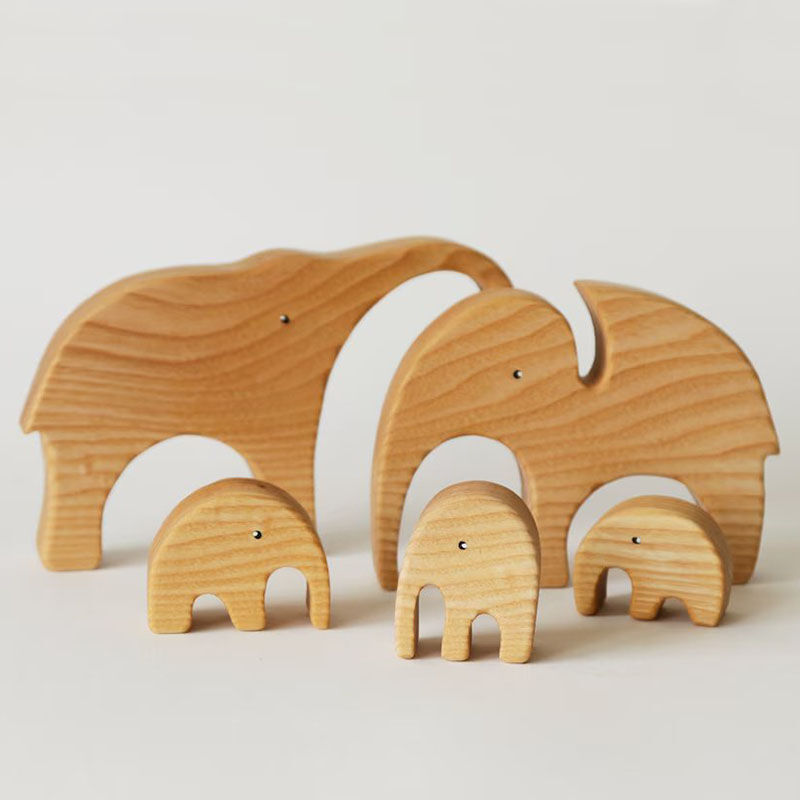 Personalized Custom Names Elephant Family Wooden Puzzle Keepsake Gift