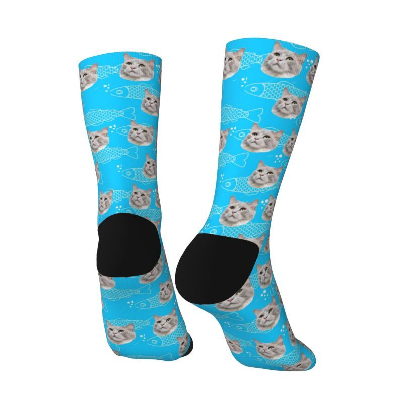 Personalisierte Socken mit Gesicht und Katzenfoto