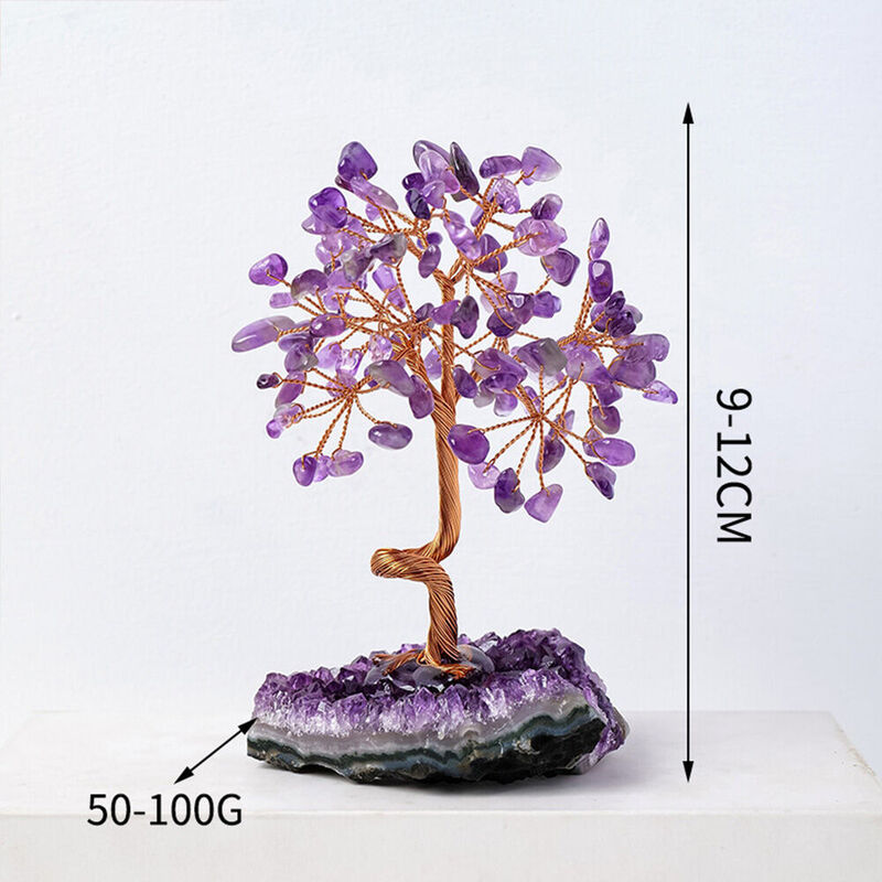 Amethyst Baum Buntes Geld Baum Reiki Healing Handmade Crystal Flower Tree für Mama