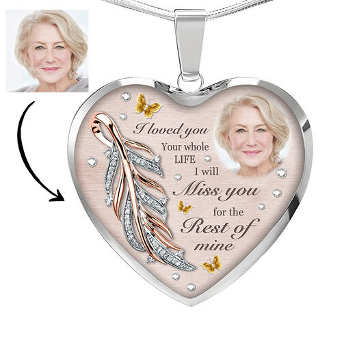 Personalisierte "Ich liebte dich" Gedenken Foto Halskette