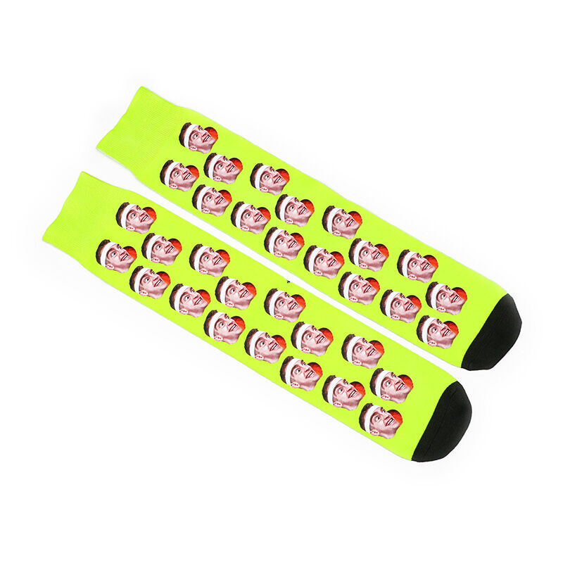 Personalisierte Foto Socken Geschenk Gelb