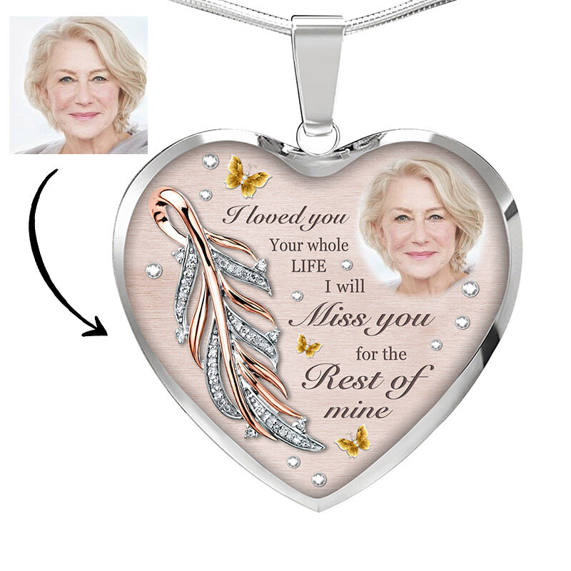 Personalisierte "Ich liebte dich" Gedenken Foto Halskette