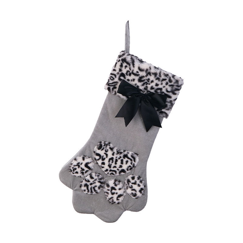 Calcetines de navidad personalizados de nombre con forma de pata de gatito lindo