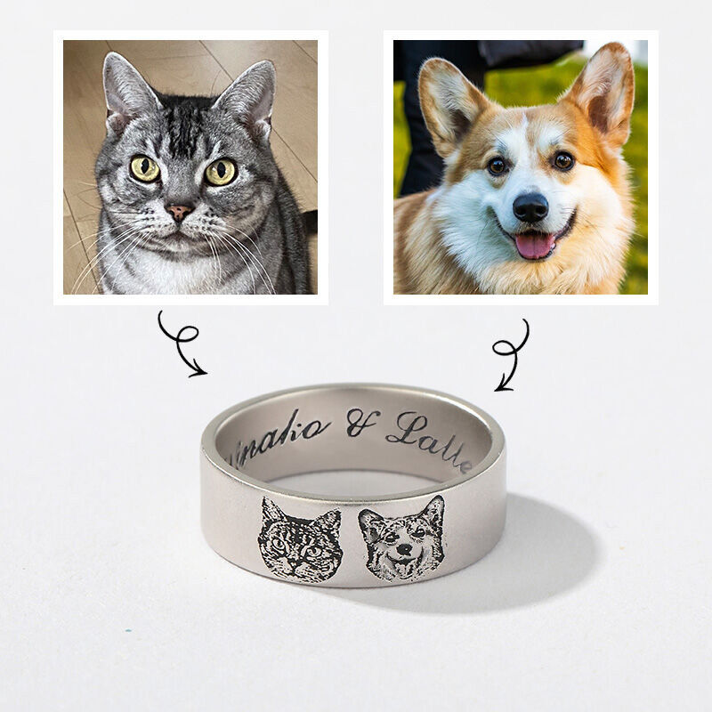 Personalized Cute Pet Photo Ring For Pet Lovers