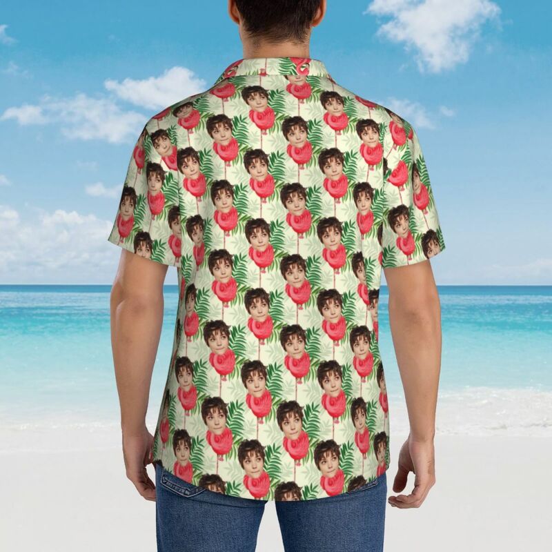 Personalisiertes Hawaii-Hemd Flamingo Print Resort Hemd Unisex