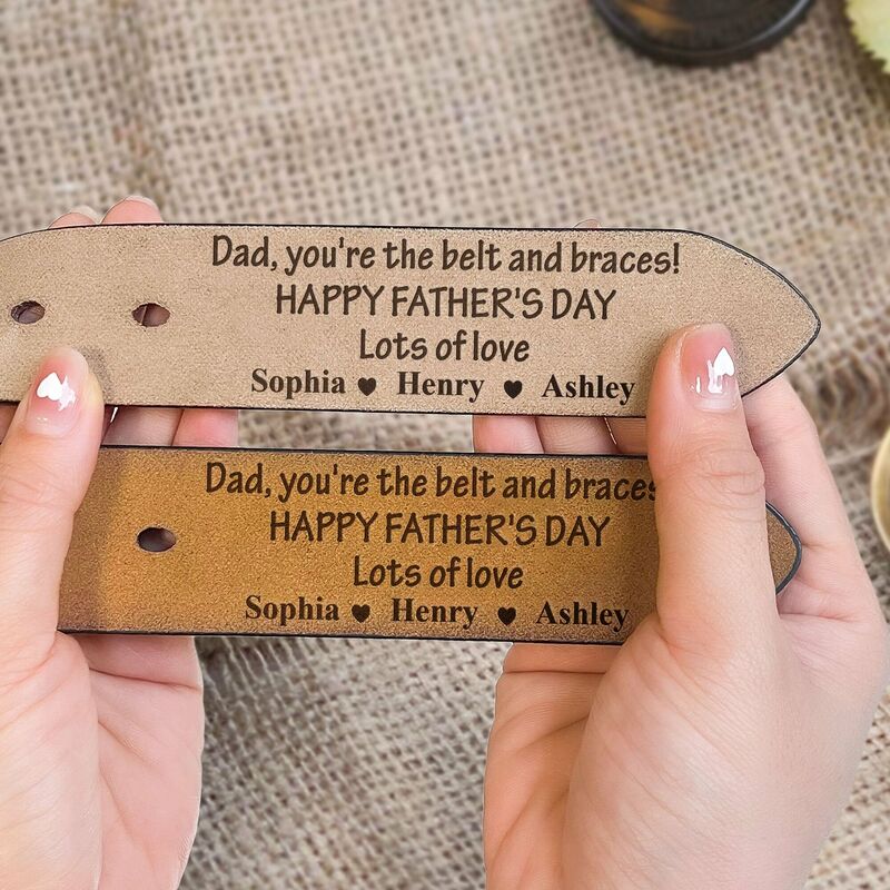 Cintura in pelle incisa personalizzata Cadeau fatto a mano Cadeau speciale della Festa del Papà per il papà