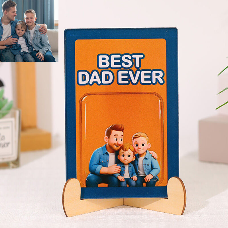Personalized 3D Cartoon Style Photo Acrylic Plaque Father's Day Gift