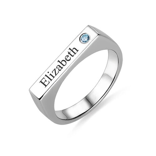 "Vermisse Dich" Personalisierter Eingravierter Ring