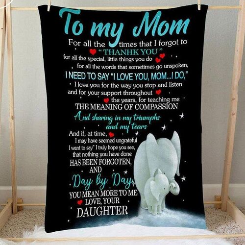 "Thank You Mom" Personalized Love Letter Blanket to My Mom from Daughter