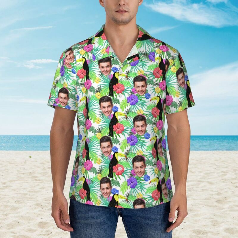 Camisas Hawaianas Personalizadas con Diseño de Flores Camisa de Playa para Hombre