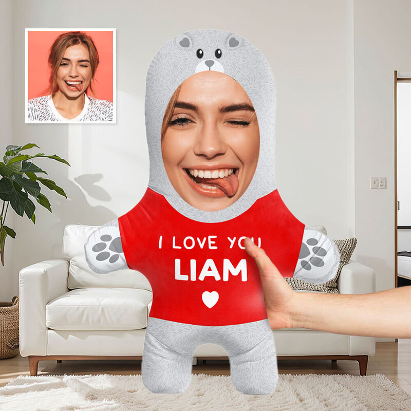 Personalisiertes Fotokissen Individueller Name Teddybär Jahrestag Erinnerungen für Sie