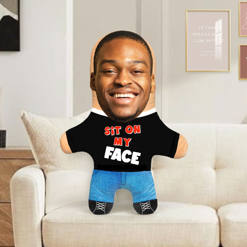 Custom Face Pillow Sit on My Face Photo Pillow Funny Gift for Friend