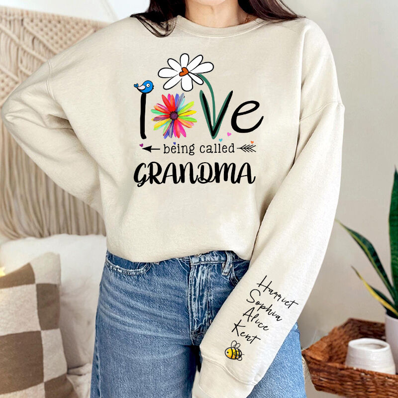 Personalized Sweatshirt Love Being Called Mom Custom Names Design Adorable Mother's Day Gift