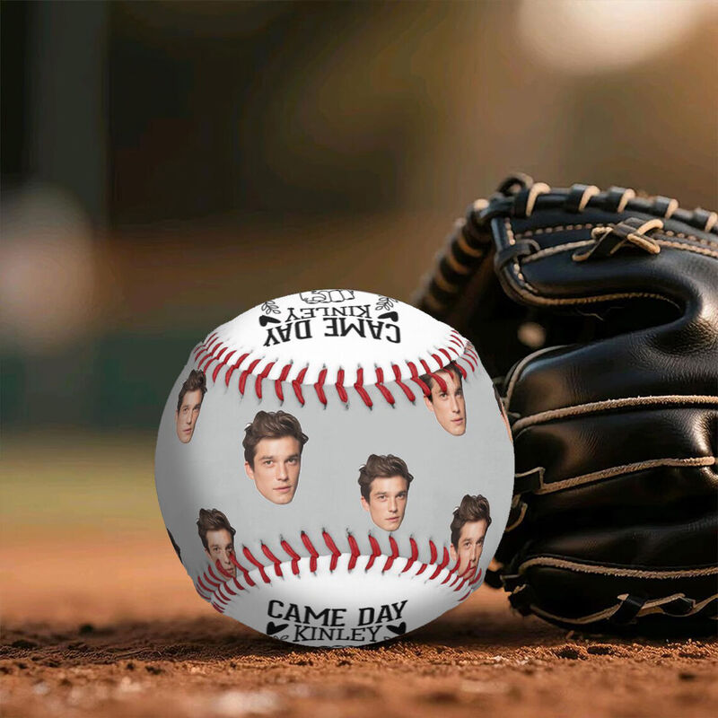 Personalized Baseball Customized Face Photo Funny Birthday Gift for Boyfriend Who Loves Baseball