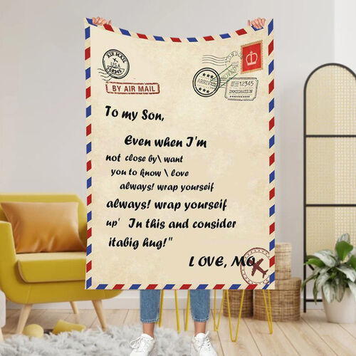 "You are My Angel" Personalized Love Letter Blanket to Son from Mom