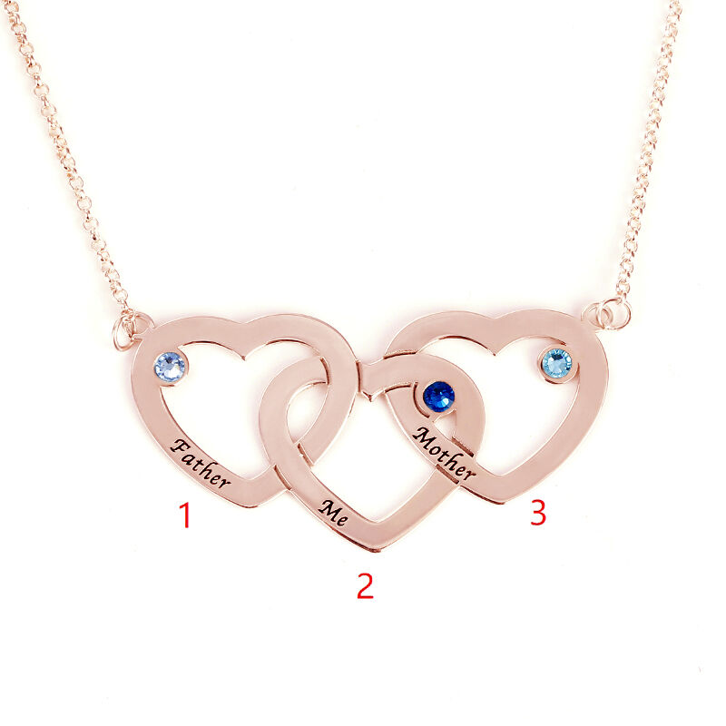 "Heart to Heart" Personalized Necklace With Birthstone
