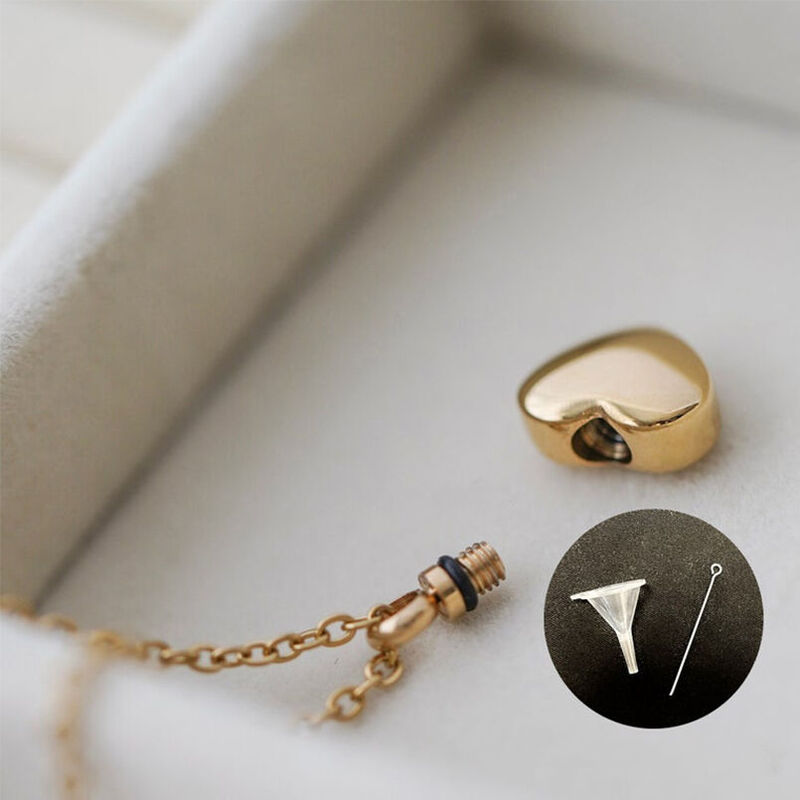 Collana con urna incisa a forma di cuore personalizzata, regalo commemorativo