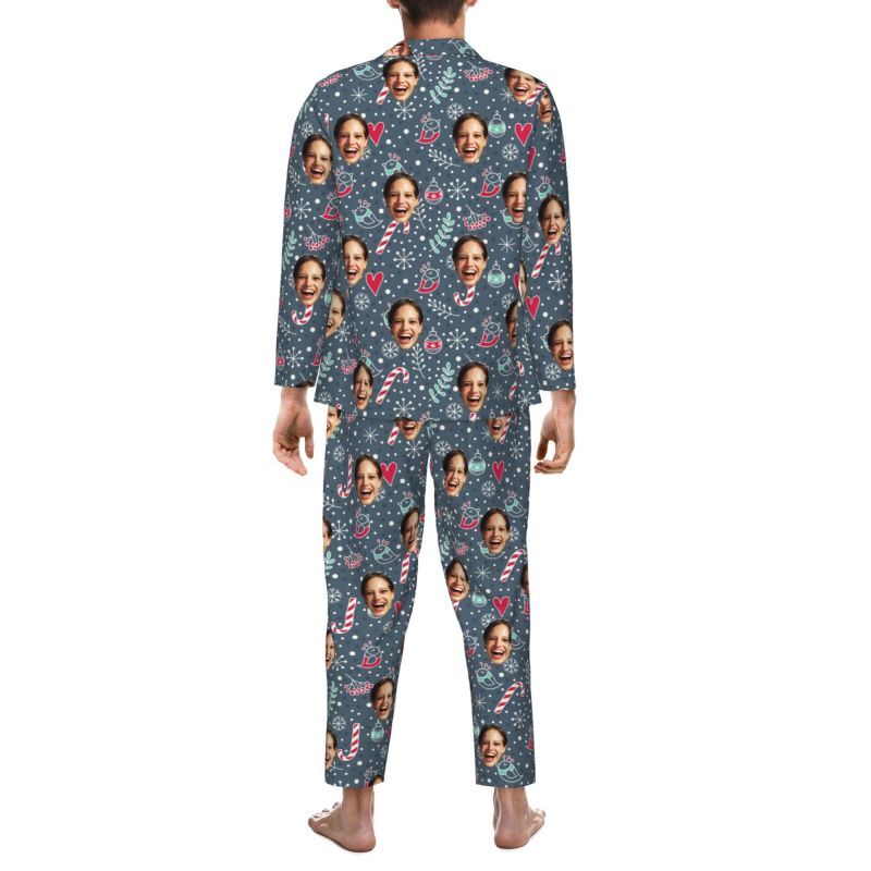 Personalisierte Pyjamas benutzerdefinierte Foto Weihnachten Candy Bird Design kreatives Geschenk für die Familie