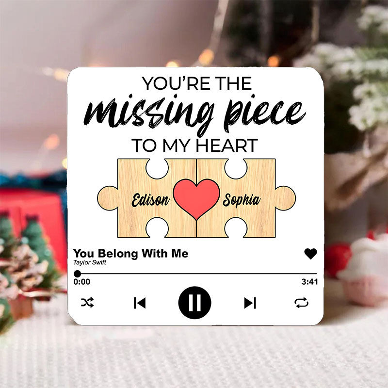 Magnete da frigo personalizzato con puzzle musicale Nome e cognome Regalo divertente per le coppie