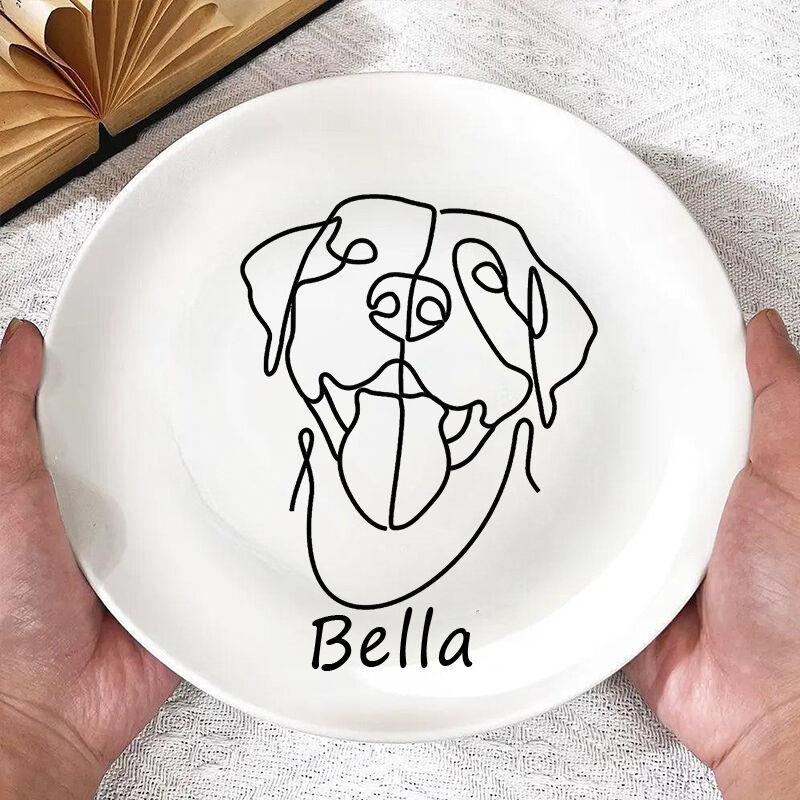 Personalized Picture Plate with Custom Name Lovely Gift for Pet Lover