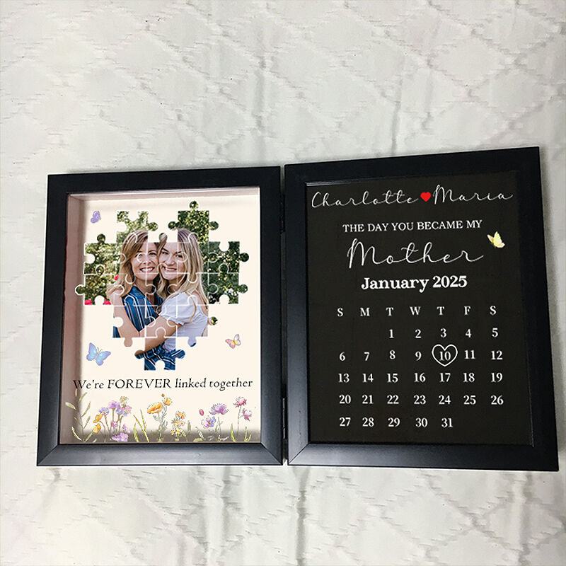 Personalized Flower Shadow Box The Day You Became My Mother Custom Photo Perfect Mother's Day Gift