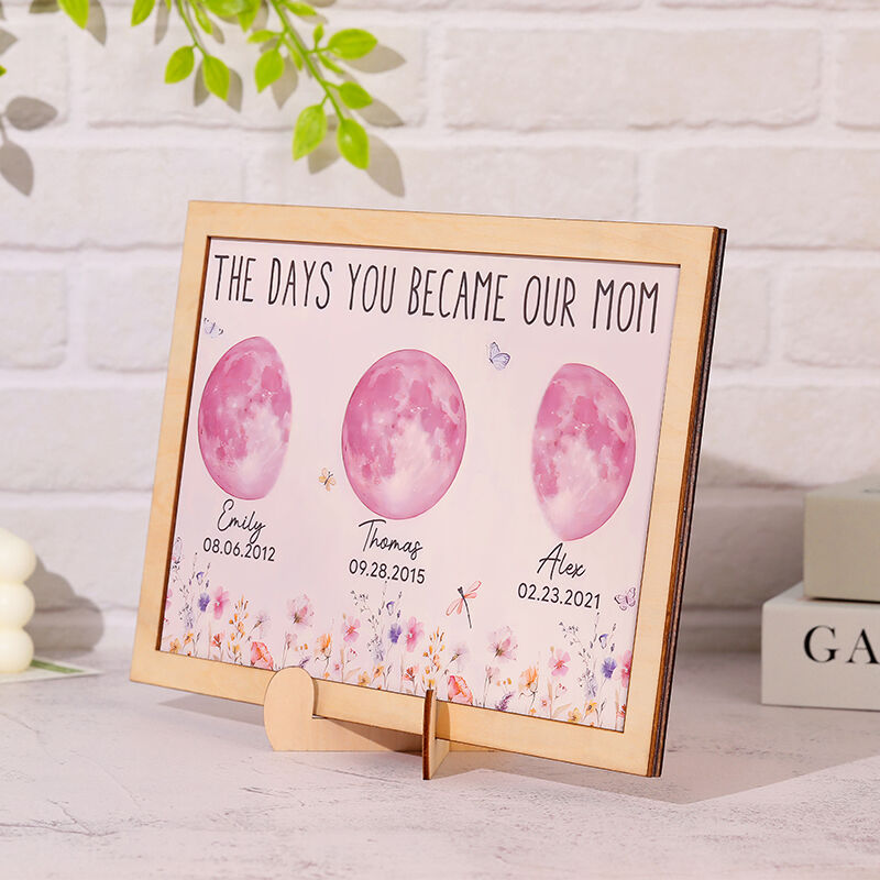 Personalized Moon Phase Photo Frame Beautiful Gift for Dear Mother