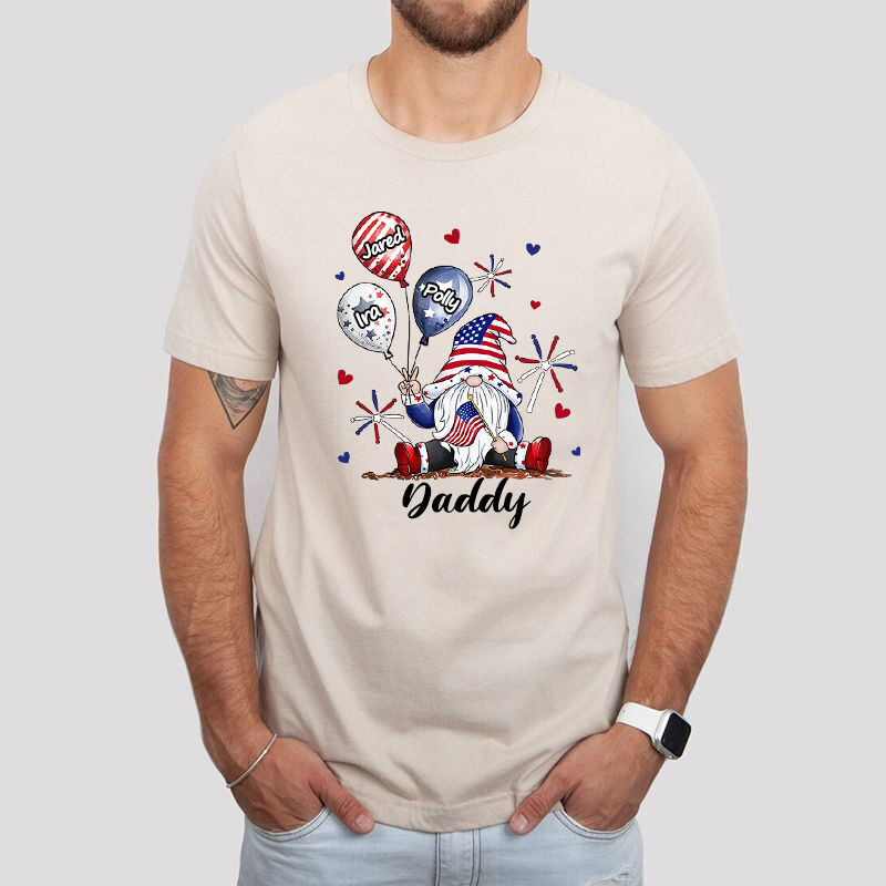 Personalized T-shirt July Brings Joy And Happiness Custom Names Funny Design Perfect 4th Of July Gift