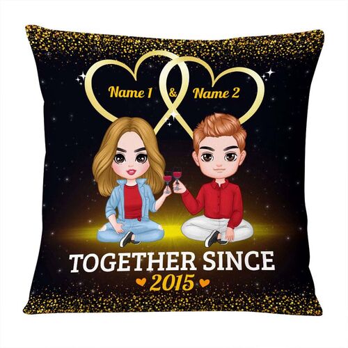 "Always Together" Personalized Couple Pillow