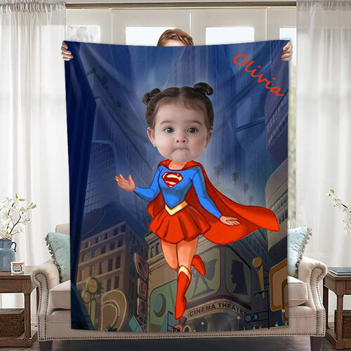 Couverture en flanelle personnalisée avec un personnage de dessin animé mignon pour fille