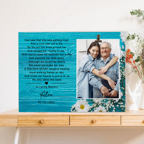 Personalized Memorial Picture Gift Remembrance Frame for Father’s Day