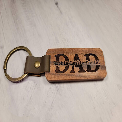 Nome personalizzato in legno Portachiavi papà minimalista Regalo per la festa del papà