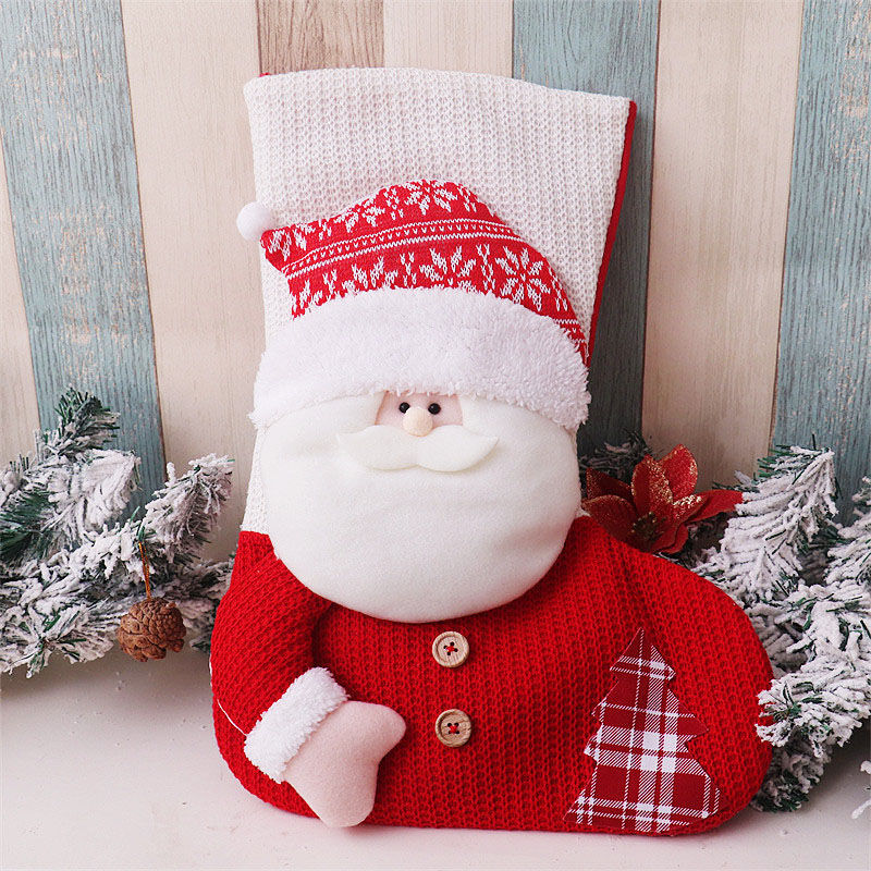 Calcetines navideños personalizado con nombre de Papá Noel de punto