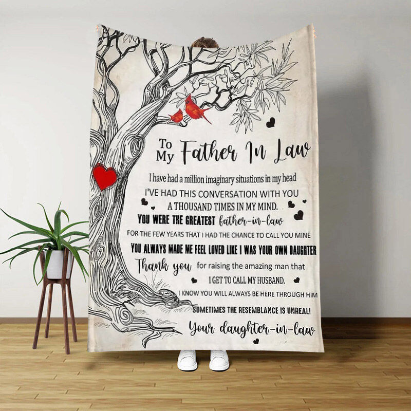 Love Letter Blanket with Birds Pattern Cherished Gift for Father "You Were The Greatest"