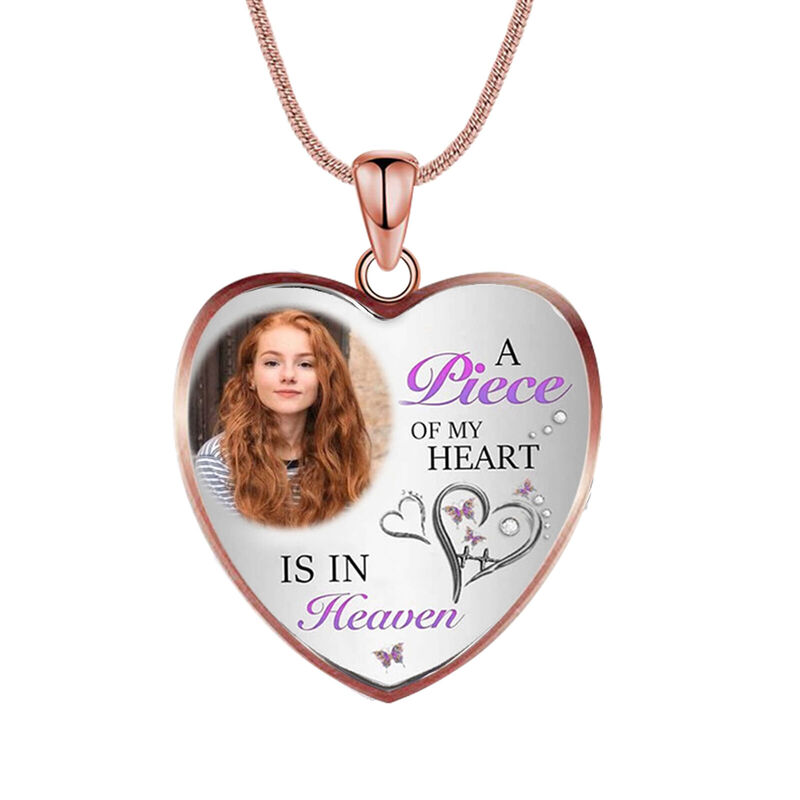 Collier Photo Personnalisé "A Piece of My Heart Is in Heaven"