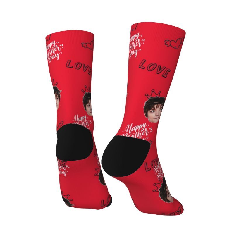 Gepersonaliseerde sokken met gezicht en LOVE tekst voor Moederdag