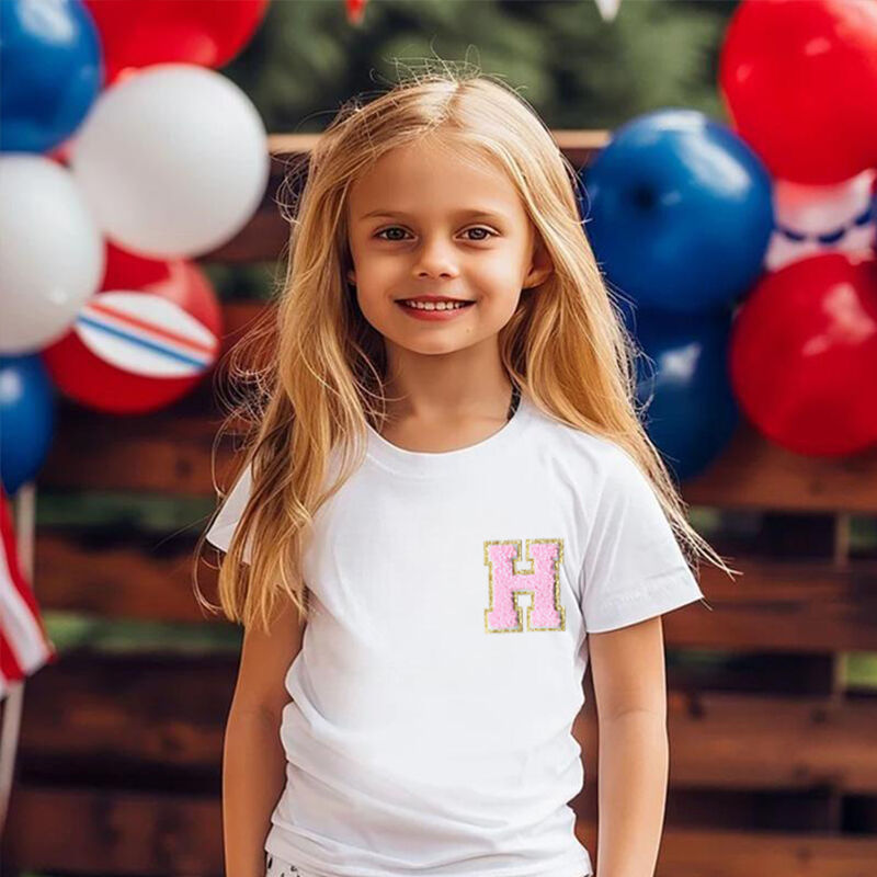 Personalized Children T-Shirt Custom Initials Simple Gift For Kids